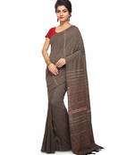 Beige Shantiniketani pure cotton khesh Cotton Saree  With Blouse Piece