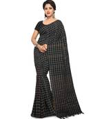 Black Shantiniketani pure cotton khesh Cotton Saree  With Blouse Piece