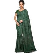 Green Shantiniketani pure cotton khesh Cotton Saree  With Blouse Piece