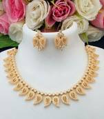 Cute Designer Cz Stones Mango Necklace With A Pair Of Beautiful Ear Rings