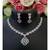 Beautiful Platinum Designer American Diamond Necklace With A Pair Of Cute Ear Rings