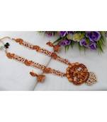 Gorgeous Pearl Cluster Long Necklace With Krishna Pendant & Matching Ear Rings