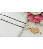 Cute Gold Tone Designer Mangal Sutra With Nail Pendant