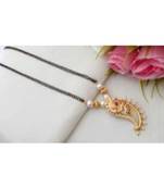 Cute Gold Tone Designer Mangal Sutra With Nail Pendant