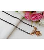 Cute Matt Gold Tone Designer Mangal Sutra with Lakshmi Pendant