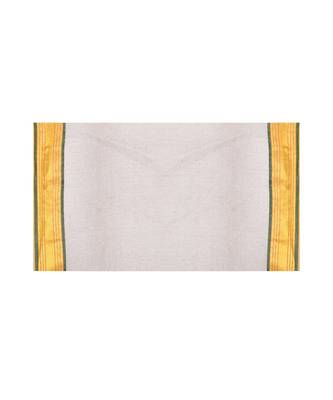 Grey Women's Woven Tant Cotton Saree  without Blouse Piece 4