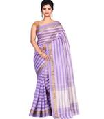 Sky Blue Women's Woven Tant Cotton Saree  without Blouse Piece