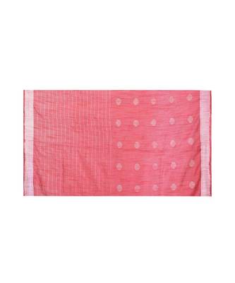 Red Women's Bhagalpuri Silk Saree With Blouse Piece 4