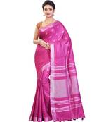 Purple Women's Bhagalpuri Silk Saree With Blouse Piece