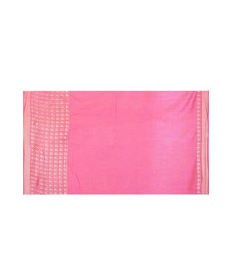 Pink Women's Bhagalpuri Silk Saree With Blouse Piece 4
