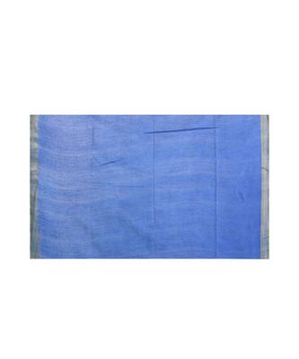 Blue Women's Bhagalpuri Silk Saree With Blouse Piece 4