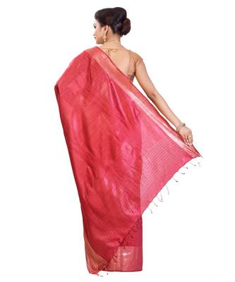 Brown Women's Bhagalpuri Silk Saree With Blouse Piece 3