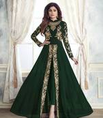 Women's Dark Green Georgette Preety Designer Suit
