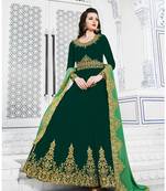 Women's Dark Green Georgette Dazzling Designer Suit