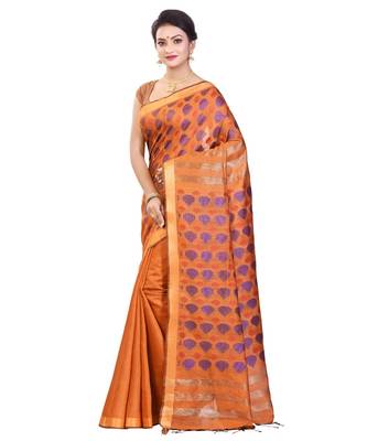 Maroon Women's Bhagalpuri Silk Saree With Blouse Piece 2