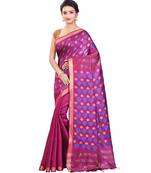 Purple Women's Bhagalpuri Silk Saree With Blouse Piece