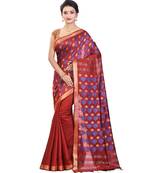 Brown Women's Bhagalpuri Silk Saree With Blouse Piece