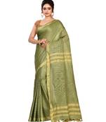Green Women's Bhagalpuri Silk Saree With Blouse Piece