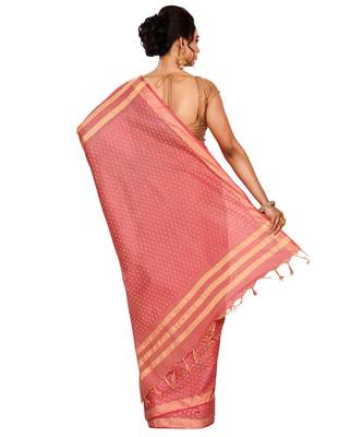 Brown Women's Bhagalpuri Silk Saree With Blouse Piece 3
