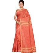 Maroon Women's Bhagalpuri Silk Saree With Blouse Piece