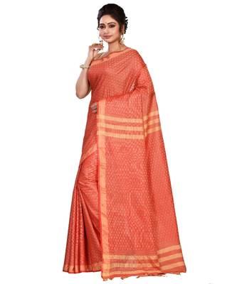 Maroon Women's Bhagalpuri Silk Saree With Blouse Piece 2