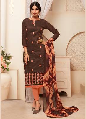 Women's Brown Modal Silk Classy Designer Suit 1