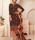 Women's Brown Modal Silk Classy Designer Suit