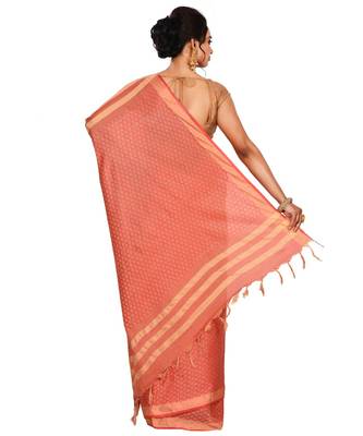 Maroon Women's Bhagalpuri Silk Saree With Blouse Piece 3