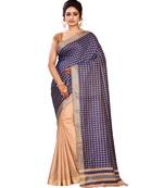 Blue Women's Bhagalpuri Silk Saree With Blouse Piece