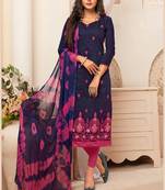 Women's Navy Blue Modal Silk Wonderful Designer Suit