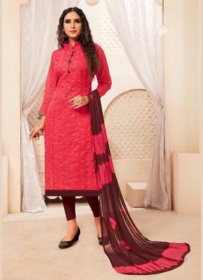 Women's Dark Pink Modal Silk Graceful Designer Suit 1