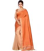 Maroon Women's Bhagalpuri Silk Saree With Blouse Piece