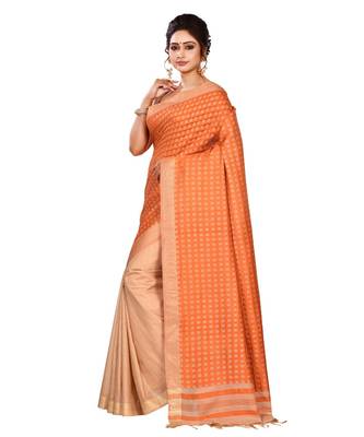 Maroon Women's Bhagalpuri Silk Saree With Blouse Piece 2