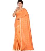 Orange Women's Bhagalpuri Silk Saree With Blouse Piece