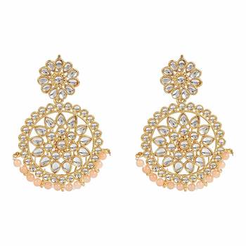 Gold Plated Kundan Chandbali Earrings For Women 1