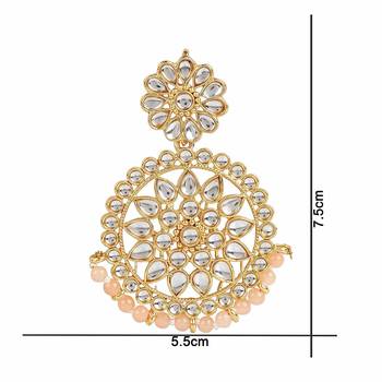 Gold Plated Kundan Chandbali Earrings For Women 3