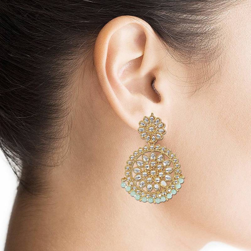 Kundan Chandbali Earrings For Women