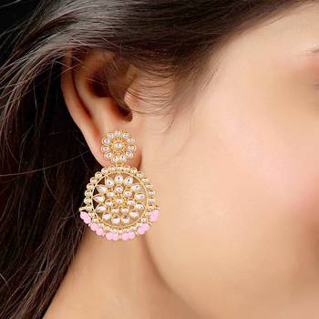 Kundan Chandbali Earrings For Women 2