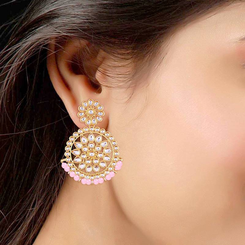 Kundan Chandbali Earrings For Women