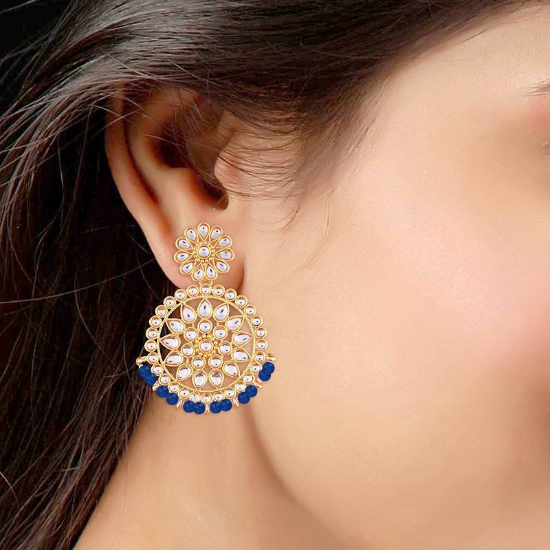 Kundan Chandbali Earrings For Women