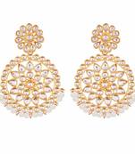 Gold Plated Kundan Chandbali Earrings For Women