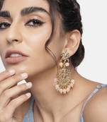 Traditional Gold Plated Kundan & Pearl Earrings For Women