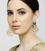 Traditional Gold Plated Kundan & Pearl Earrings For Women