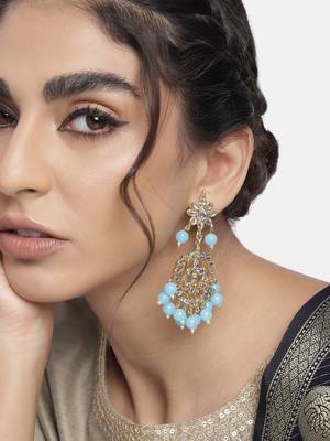 Traditional Gold Plated Kundan & Pearl Earrings For Women 1