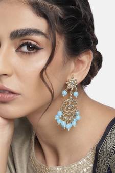 Traditional Gold Plated Kundan & Pearl Earrings For Women