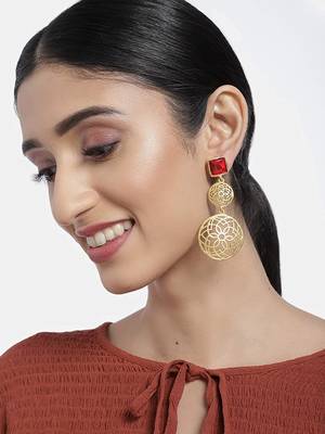 Traditional Gold Plated Fancy Earrings For Women & Girls 1