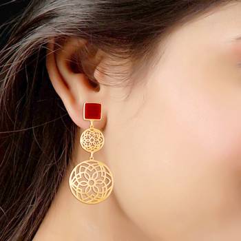 Traditional Gold Plated Fancy Earrings For Women & Girls 2