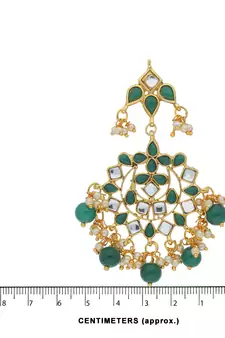 Traditional Gold Plated Pearl & Kundan Chandbali Earrings For Women