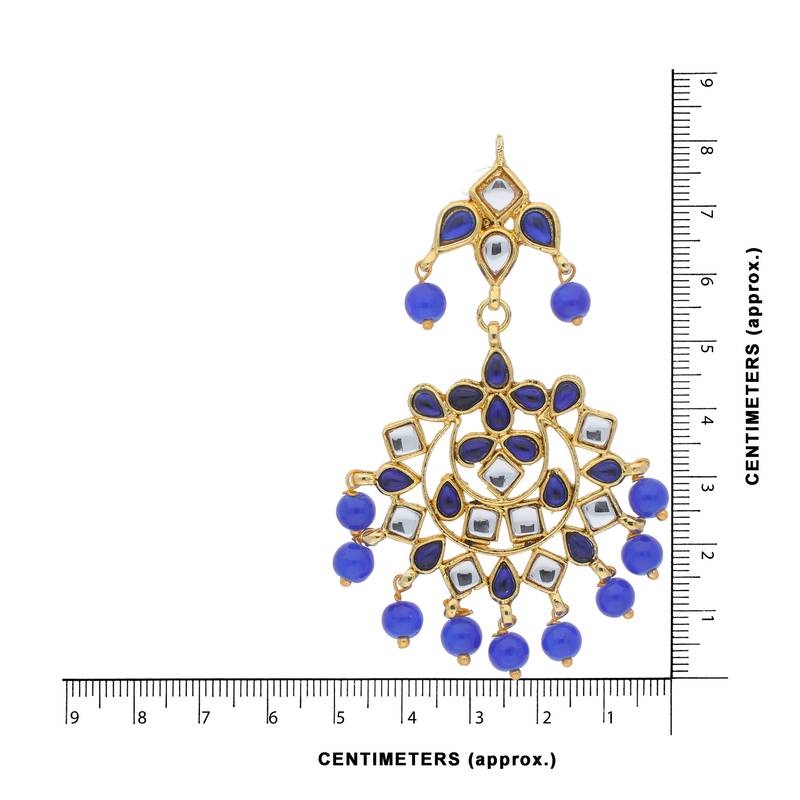 Traditional Gold Plated Pearl & Kundan Chandbali Earrings For Women