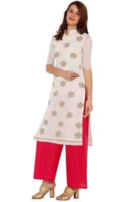 Women's Chanderi Silk Embroidered Unstitched Dress Material With Banarasi Dupatta 3